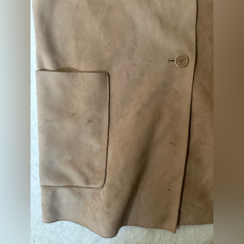 Weatherproof Tan Peacoat Jacket Suede Feel - Picture 6 of 6